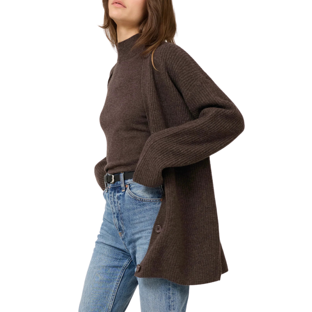 Pacific Cashmere Cardigan in Coffee