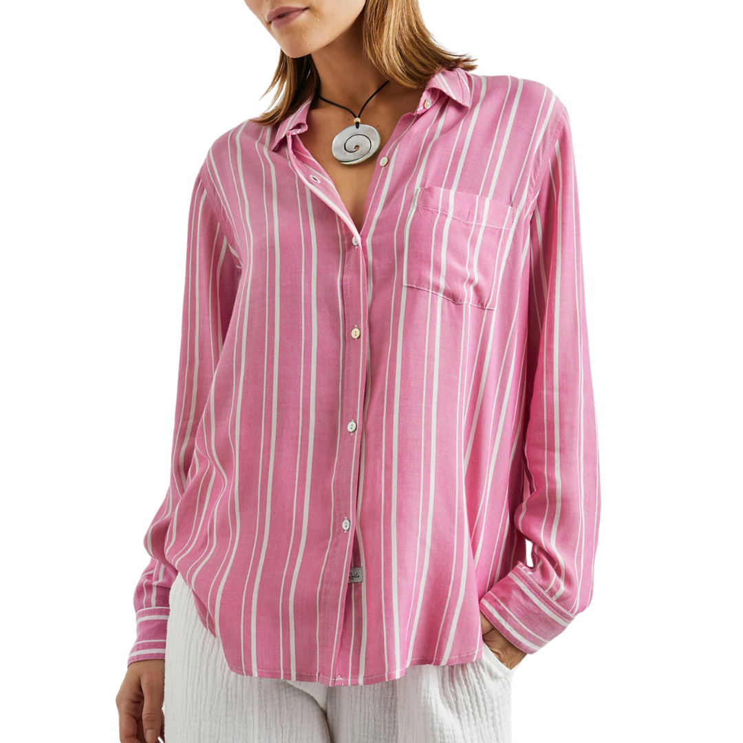 Gaia Shirt in Berry Stripe
