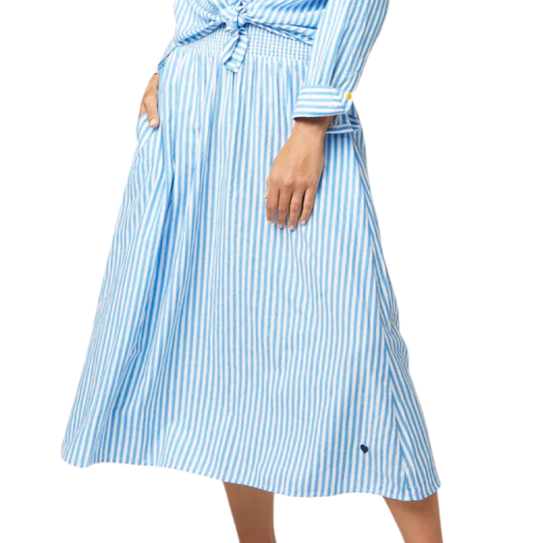 Martin Cabana Stripe Skirt in Blue Sky