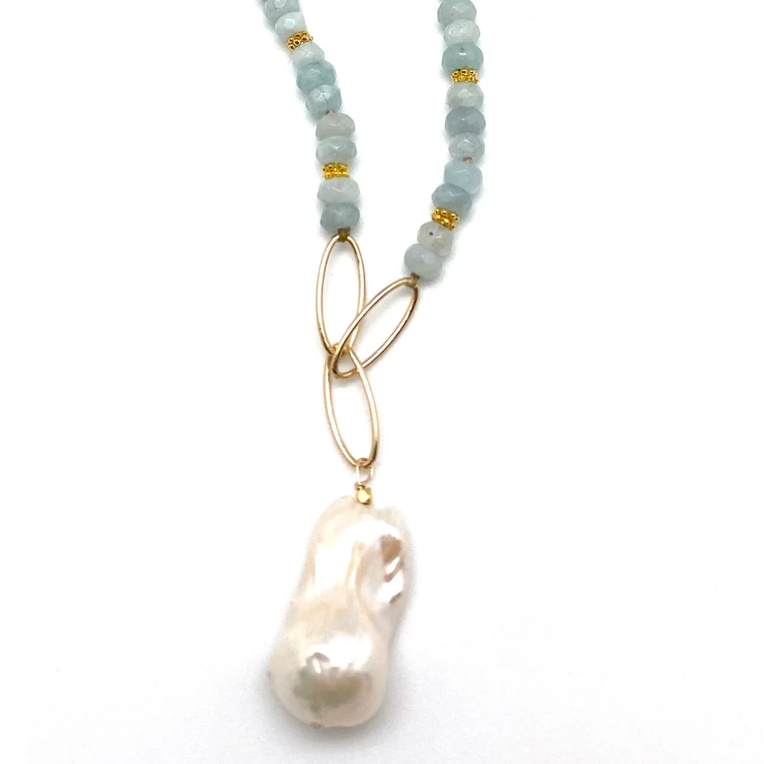 Veronica Necklace in Aquamarine