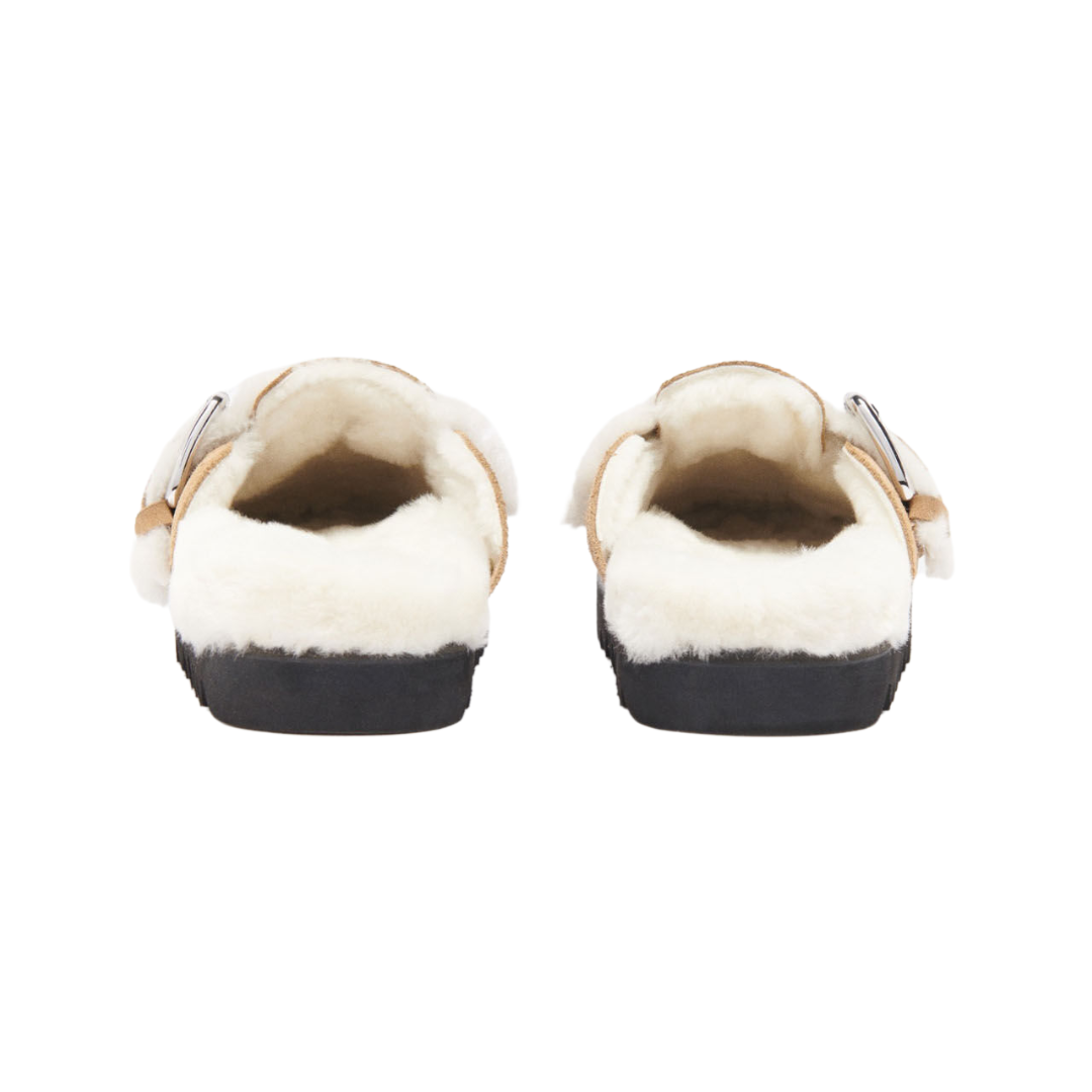 Bracci Leather Mules in Camel/Cream