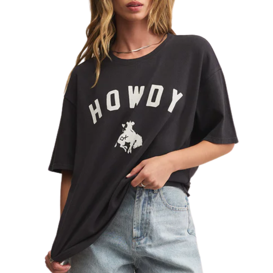 Howdy So Cal Oversized Tee in Black Sand