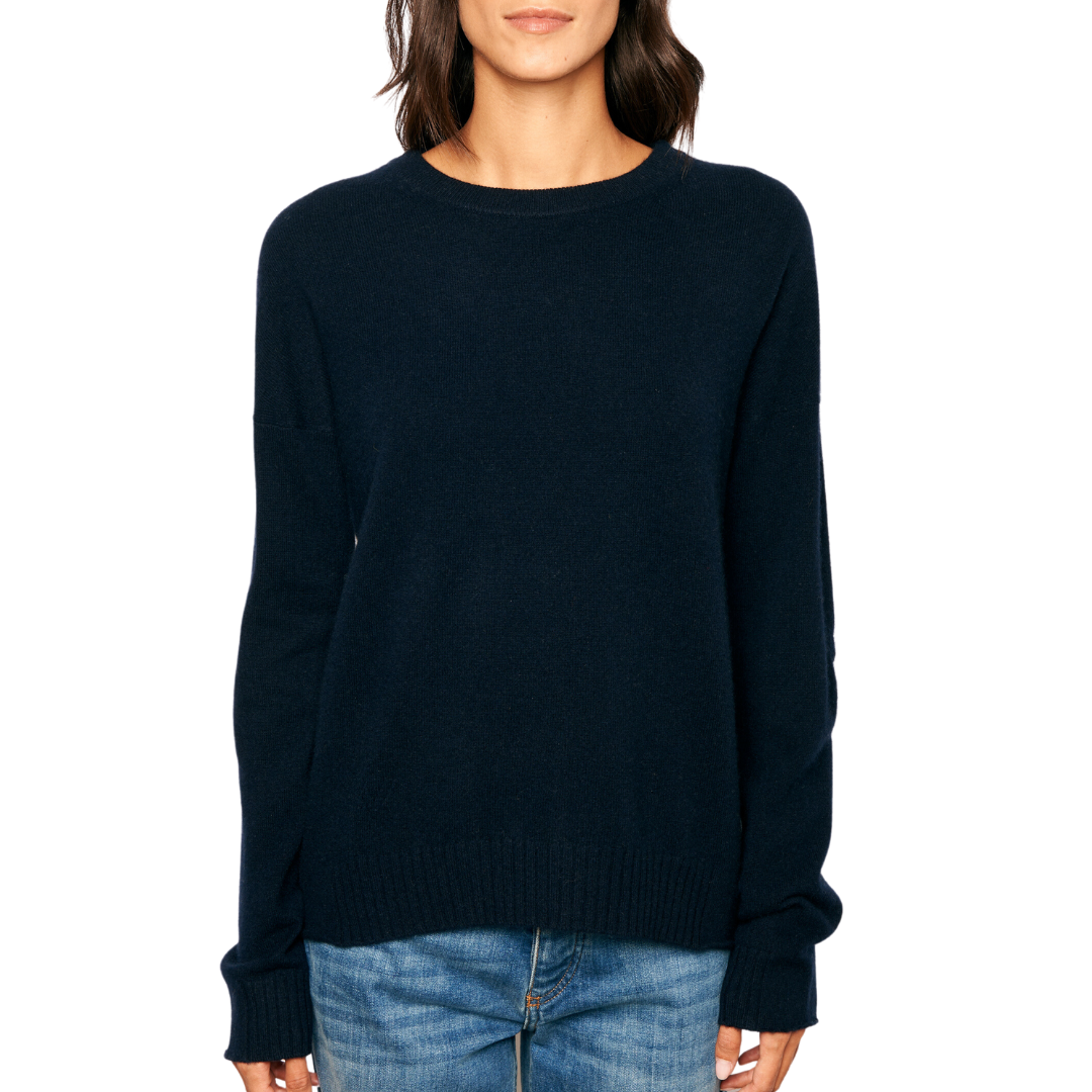Cici Patch Cashmere Jumper in Encre