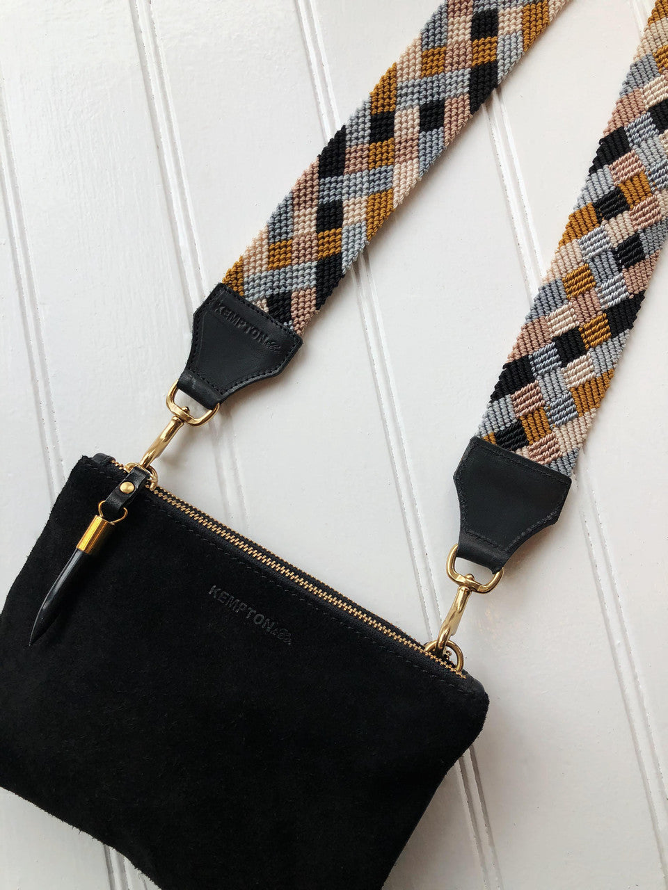 Harlequin Square Pattern Woven Bag Strap