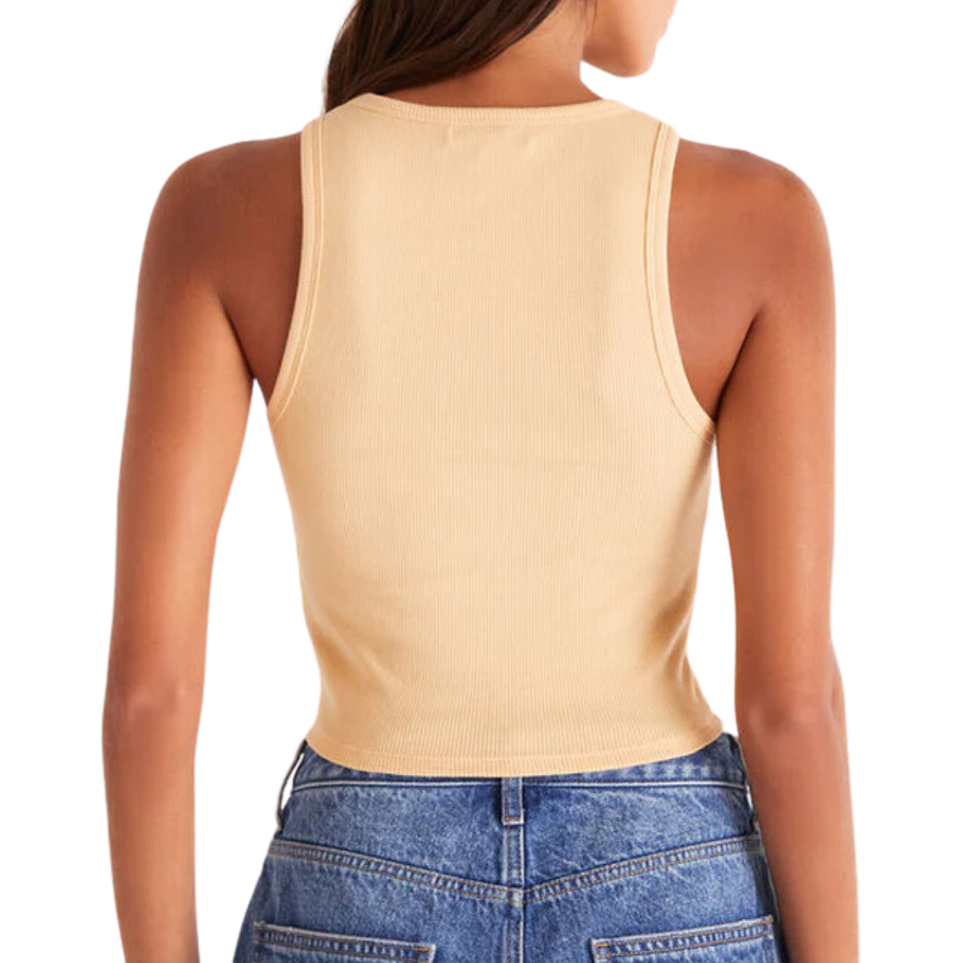Hannah Cropped Rib Tank in Sun Fade
