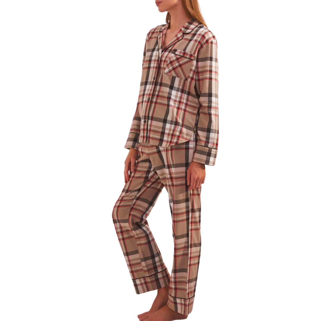 Dreamer Plaid PJ Set in Burlap
