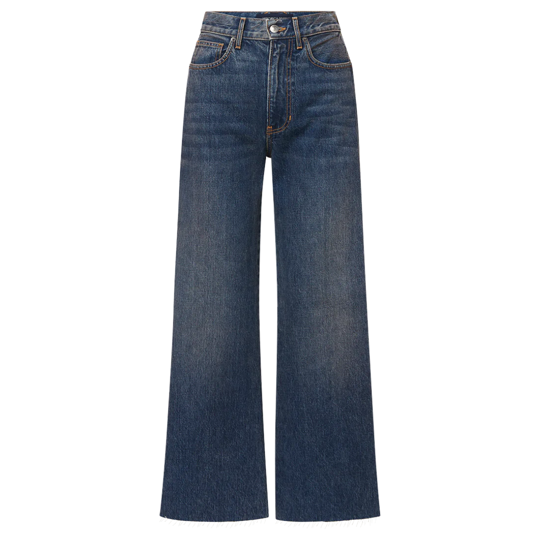 Taylor Cropped Wide-Leg Jean in Equinox Blue