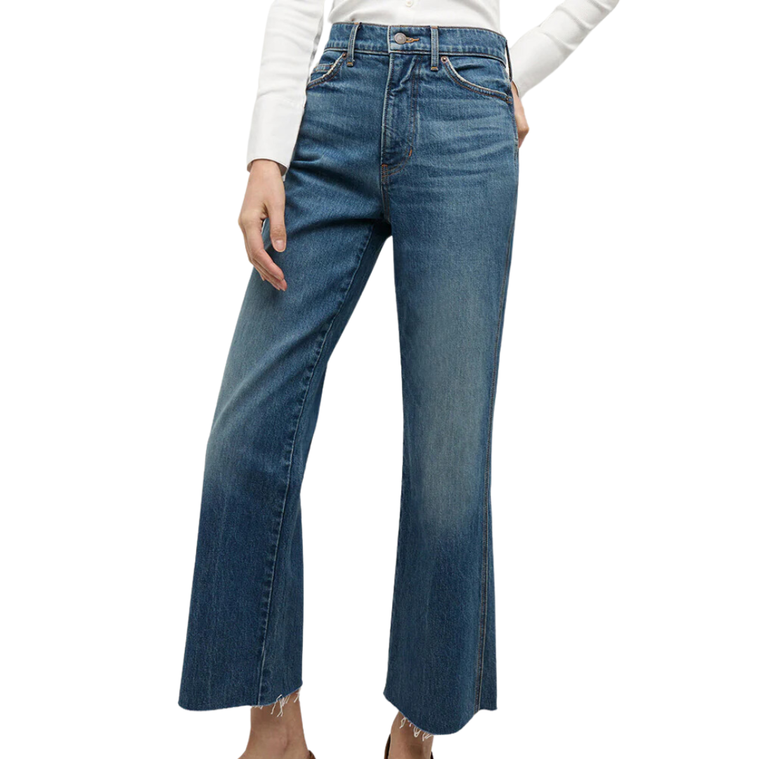 Dylan Straight-Leg Raw Hem Jean in Evening Dusk