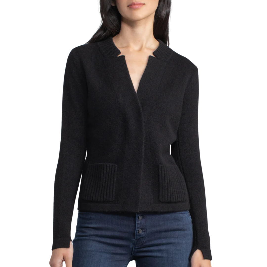 Stretchy Cashmere Jacket in Black