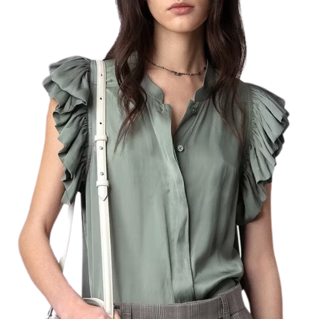 Tiza Satin Shirt in Treillis