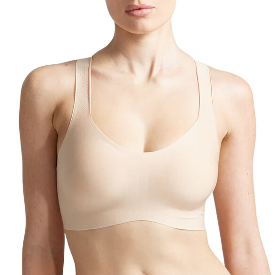 Butter Soft-Support Racerback Bralette in Beige