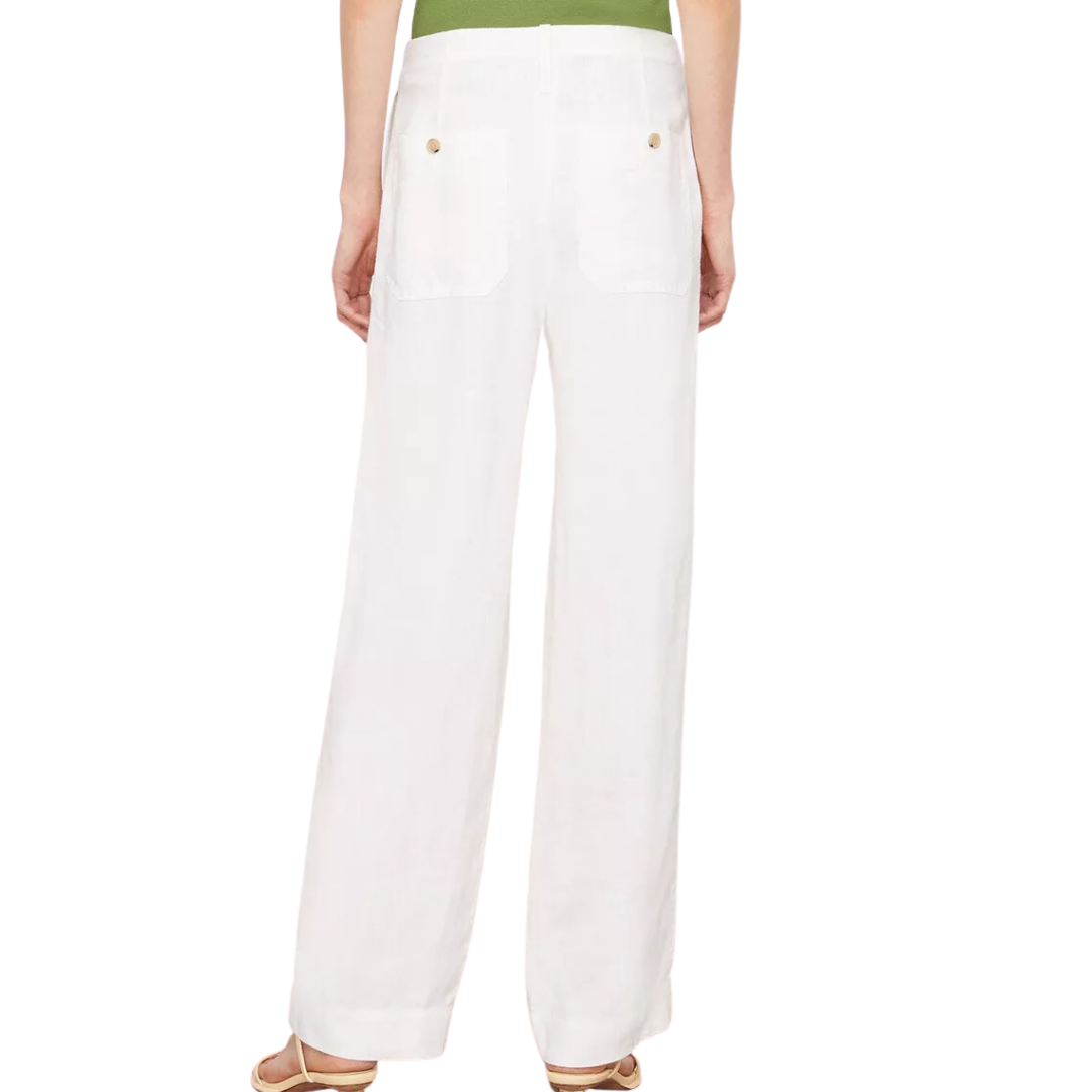 Tie-Front Pull-On Pant in Off White