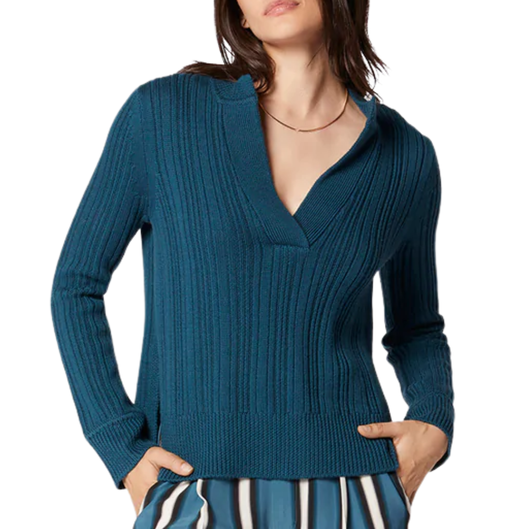 Tuloma Wool Sweater in Blue Reflecting Pond