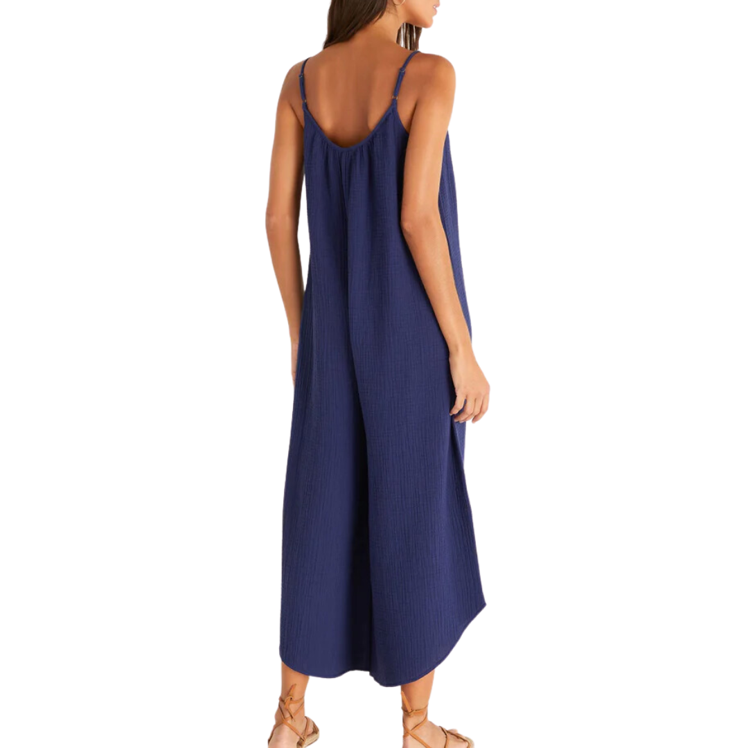 Flared Gauze Jumpsuit in Indigo Dream