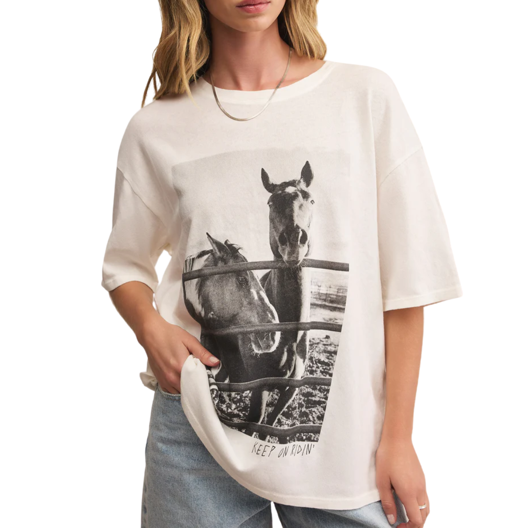 Keep Ridin So Cal Oversized Tee in Sea Salt