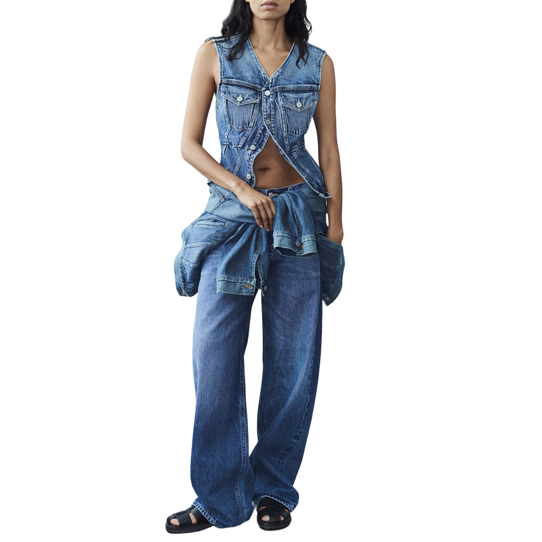 Ayla Baggy Cuffed Crop in Claremont