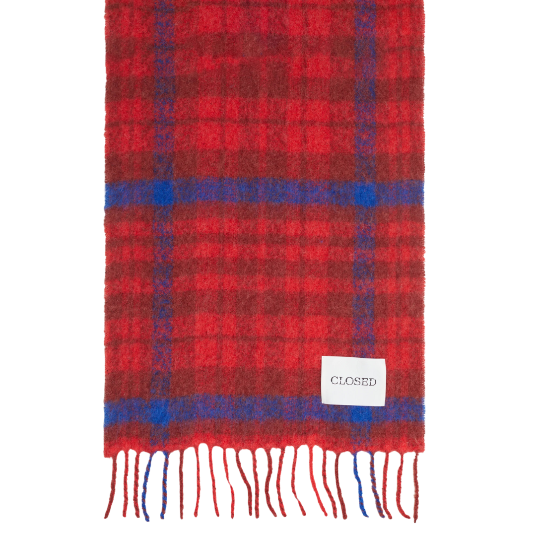 Glencheck Scarf in Hibiscus Red
