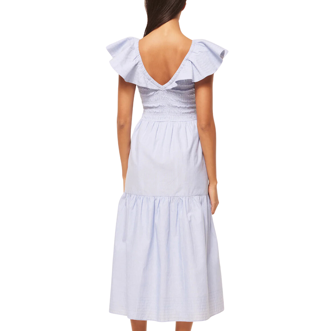 Leonora Dress in Cotton Trapunto
