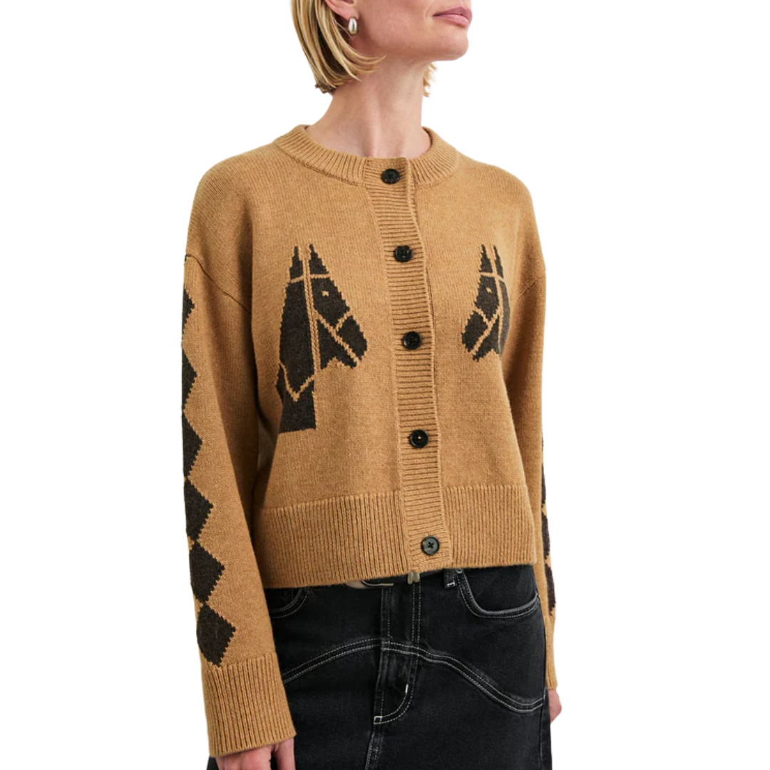 Mavie Cardigan in Camel Stables