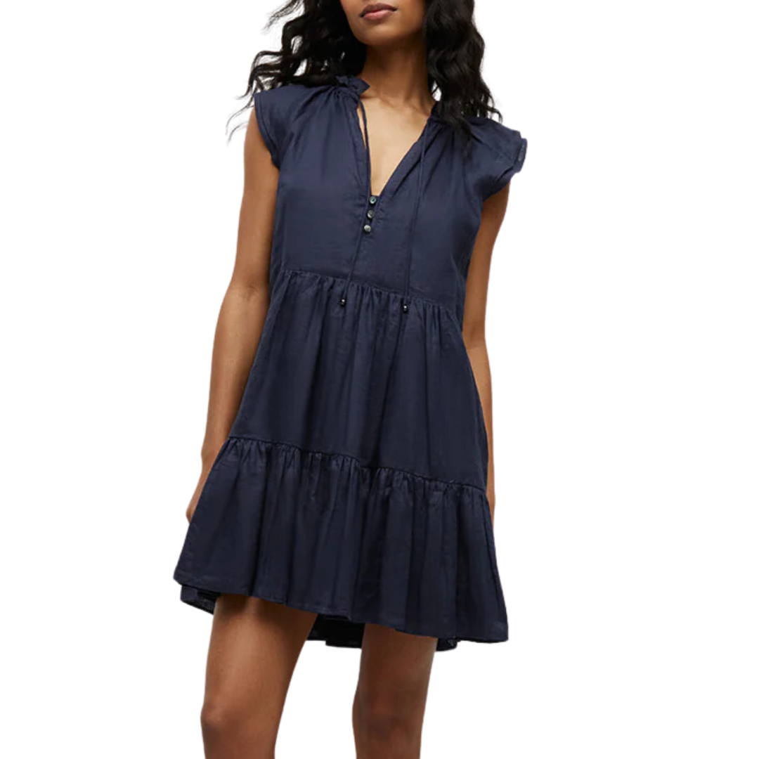 Zee Linen Dress in Marine