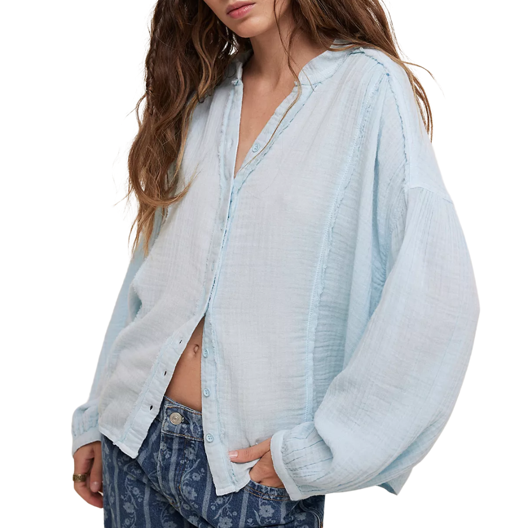 We The Free Valley Double Cloth Shirt in Ice Water