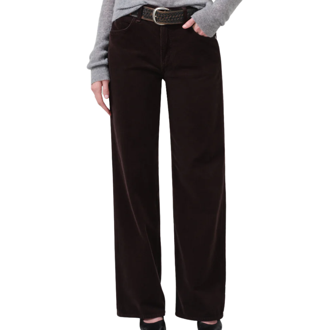 Annina High Rise Wide Leg 30" Corduroy in Clove