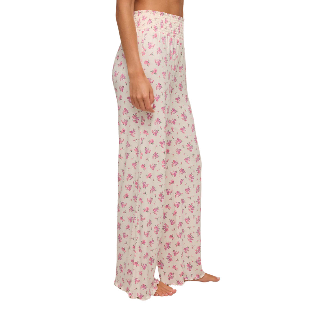 Dawn Ditsy Pointelle Floral Pant in Bone