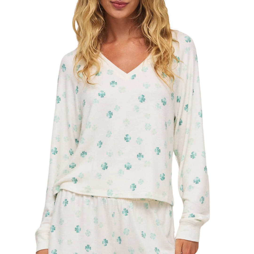 Maggie Clover Long Sleeve Top in Vanilla Ice