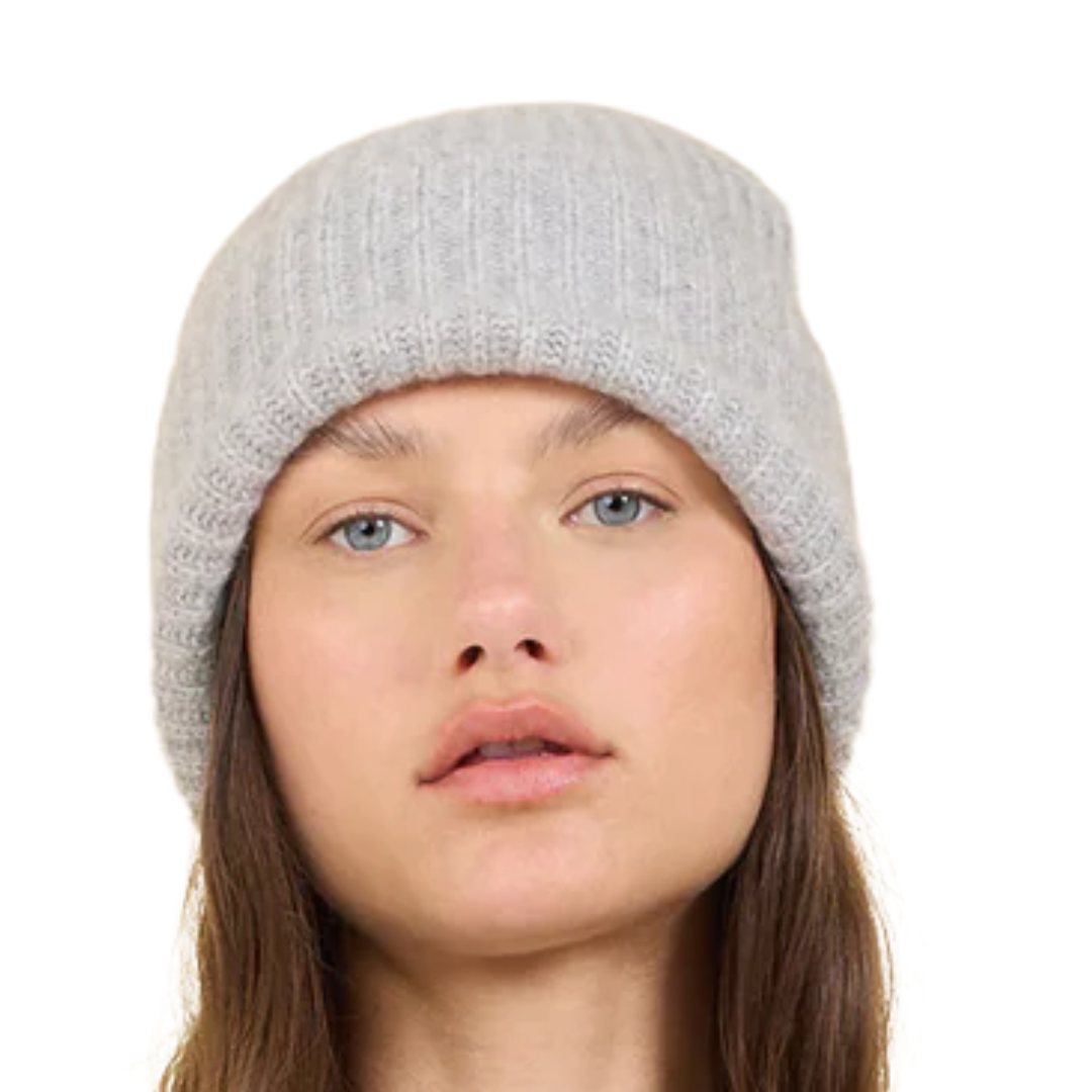 Pacific Cashmere Beanie in Heather Grey