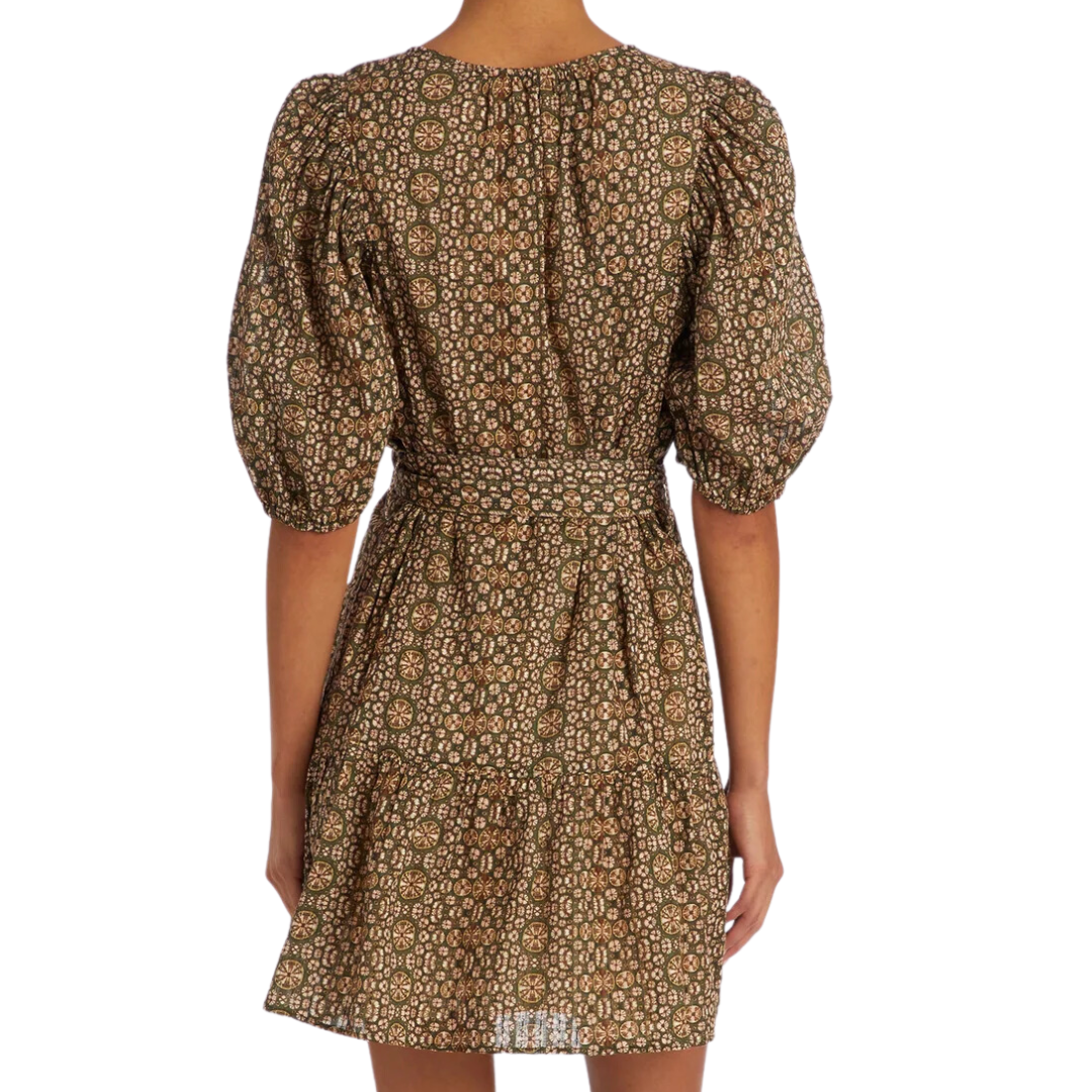 Shyloh Dress in Olive Shibori