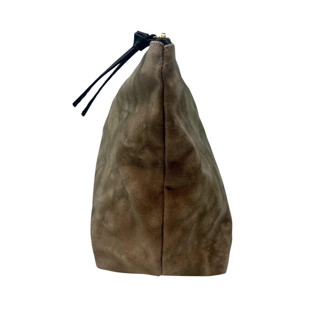 Large Postal Silver Stripe Pouch in Natural