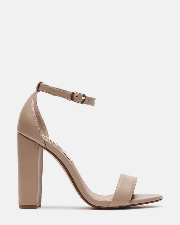 Carrson Block Heels in Blush Leather