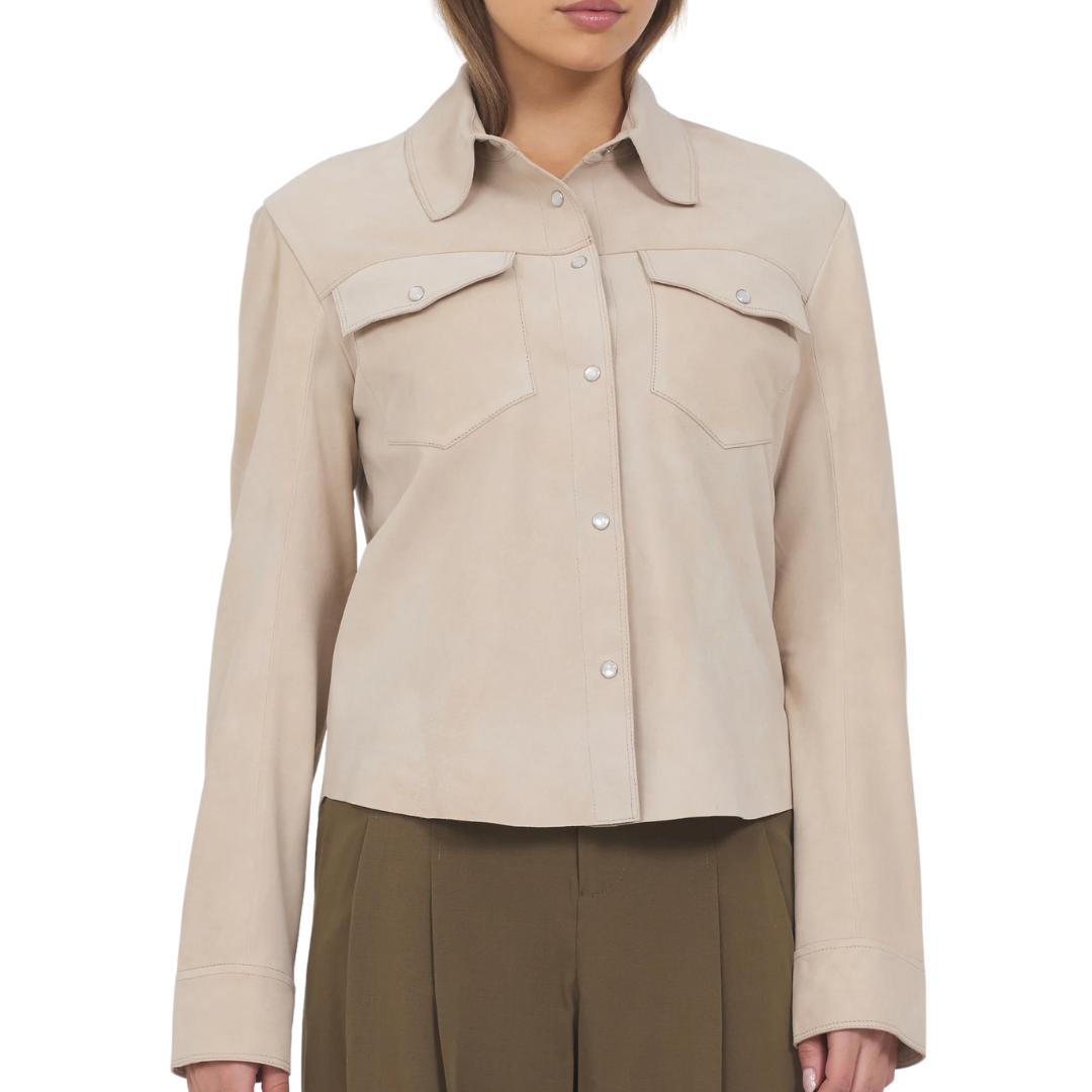 Rowan Washed Suede Jacket in Beechwood