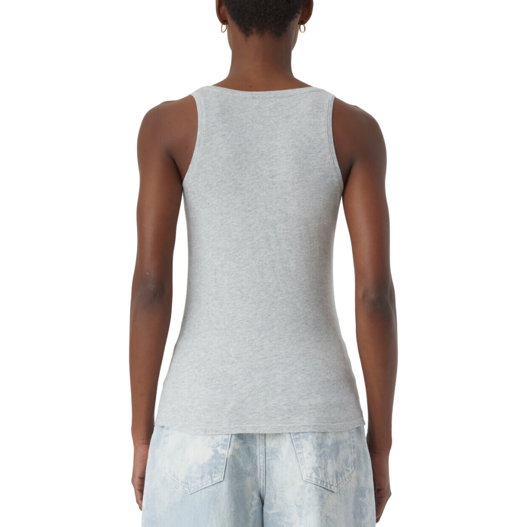Pure Cotton Tanktop in Light Grey Melange