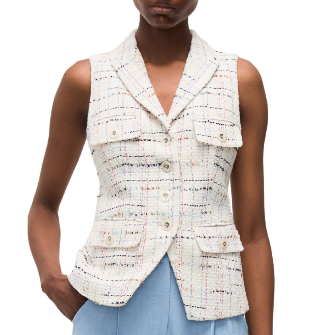 Benny Vest in Off-White Multi