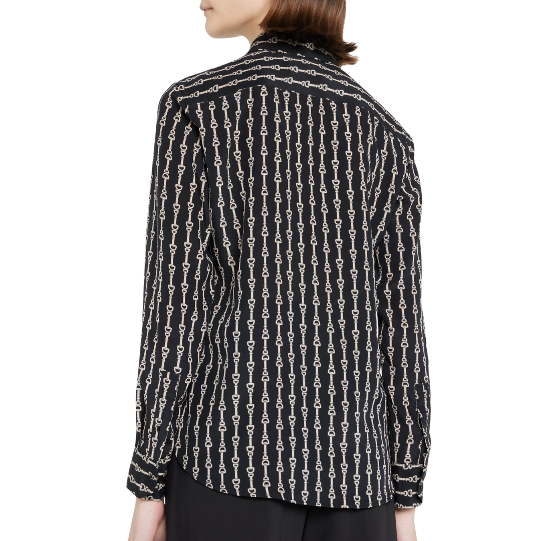 Gaia Shirt in Horse Strap Black/Ivory