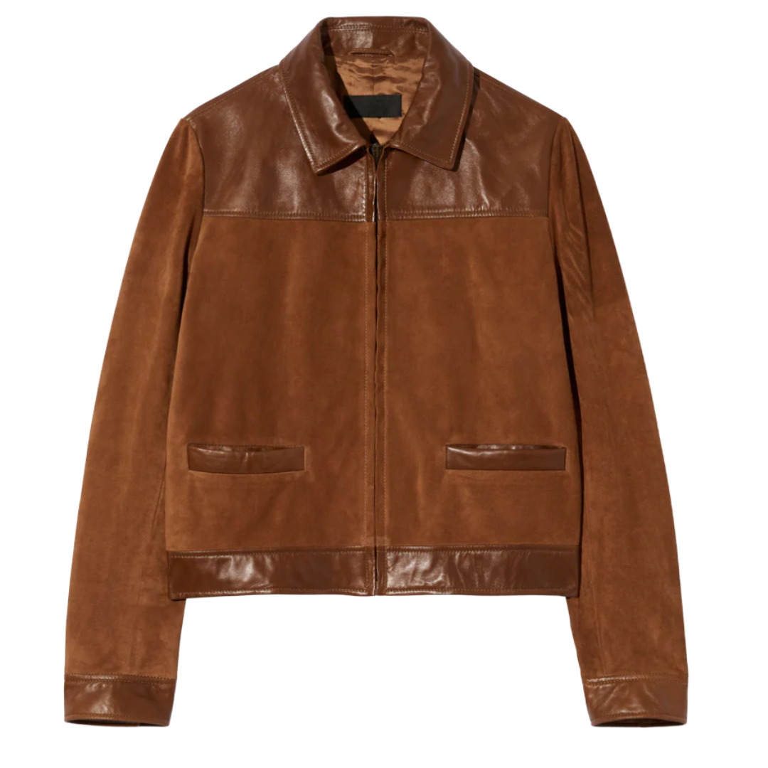 Freddie Suede Jacket in Martora/Cognac