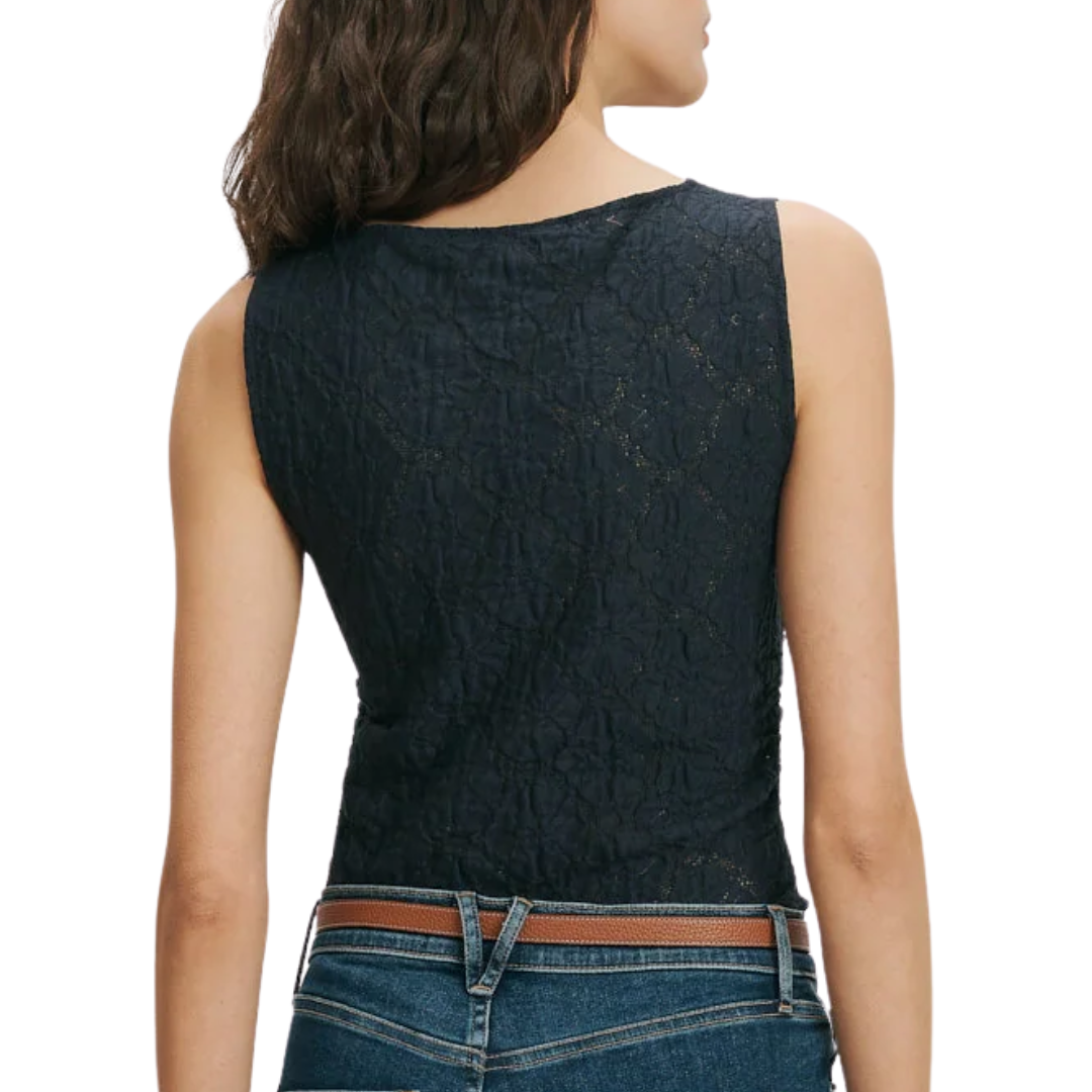 Selah Lace Tank Top in Navy