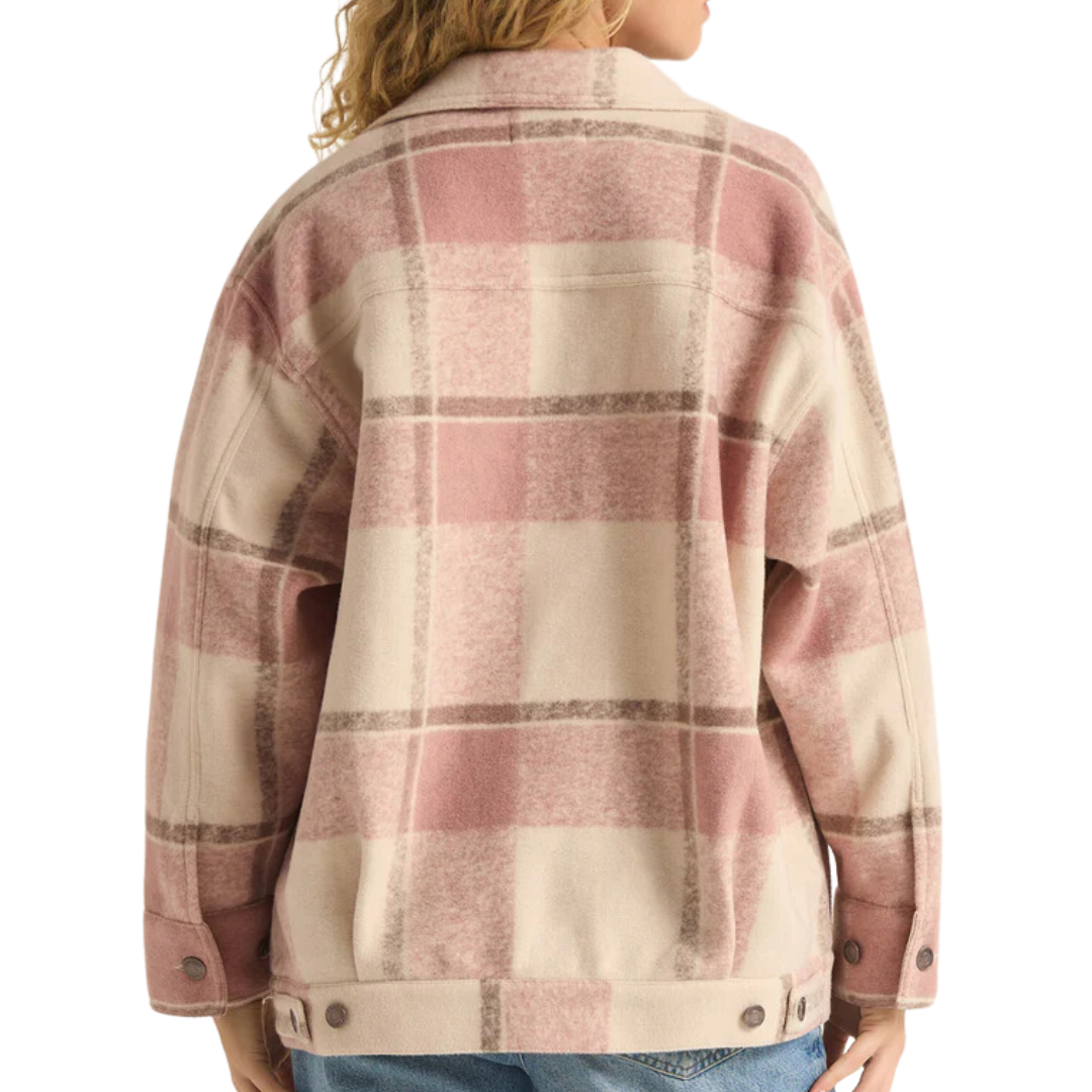 Preston Knit Plaid Jacket in Sea Salt