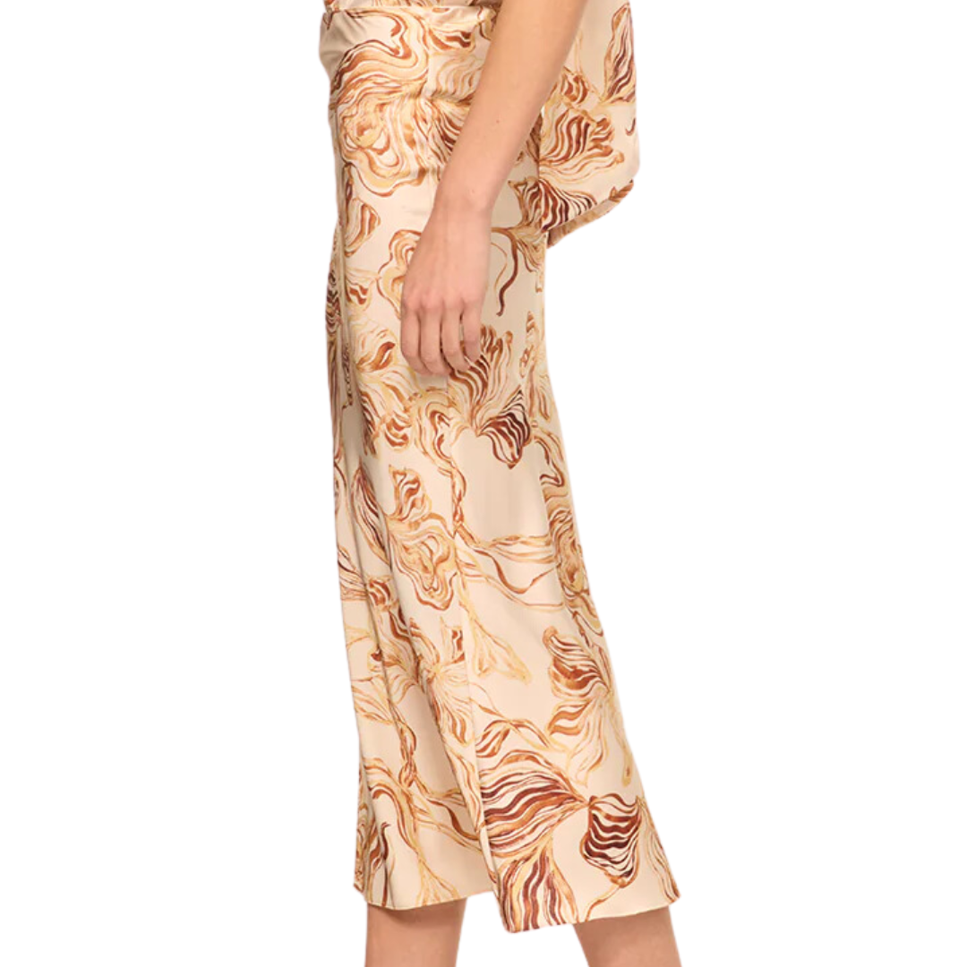 Fay Skirt in Golden Straw Satin