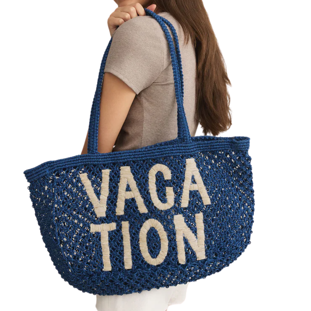 Woven Jute Tote Bag in Riviera