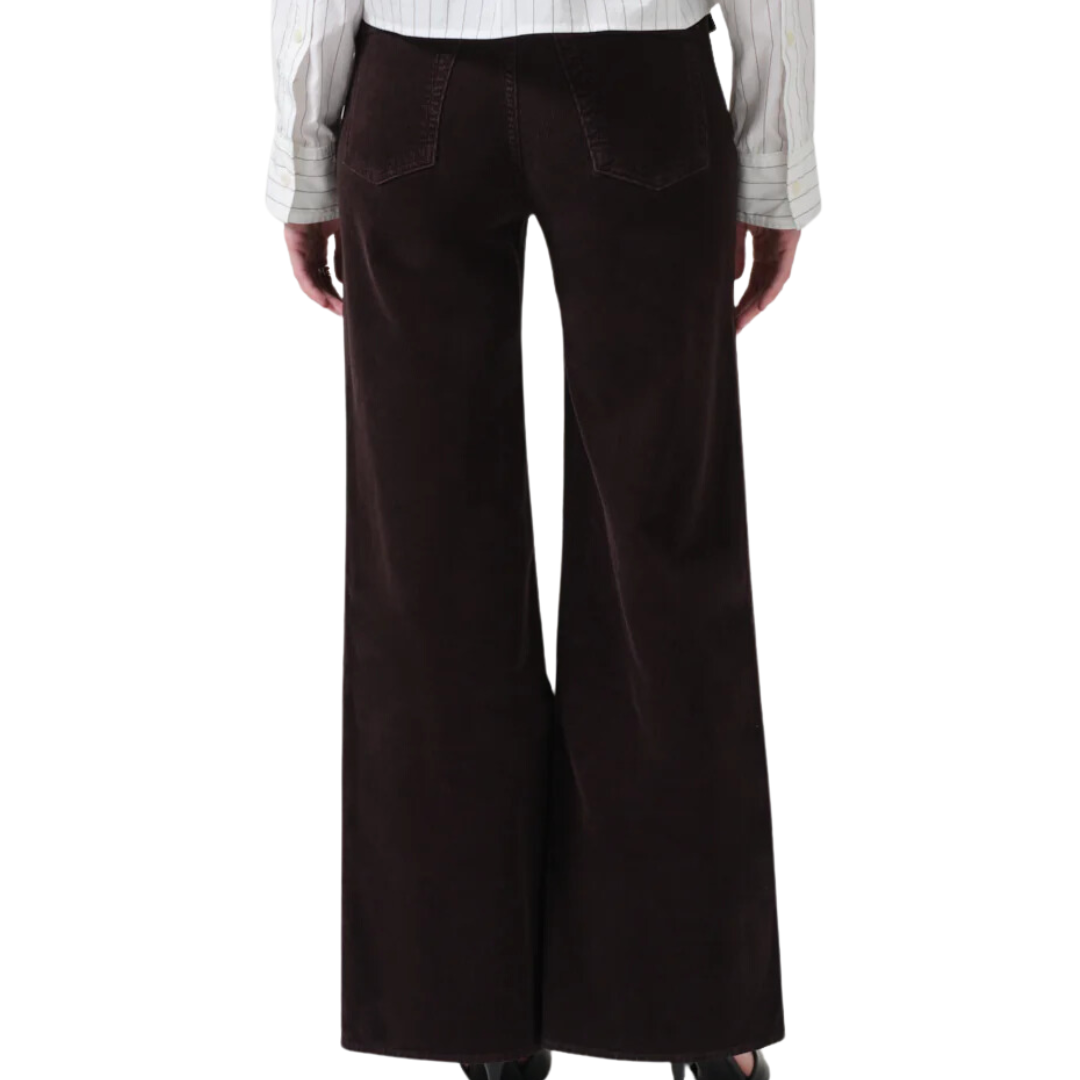 Raven Patch Pocket Wide Leg Corduroy in Clove