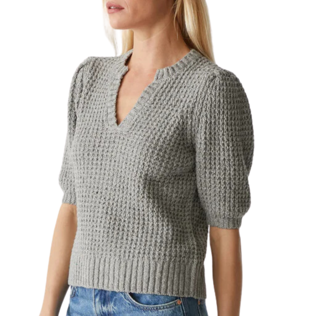 Gemma Puff Sleeve Sweater in Heather Grey