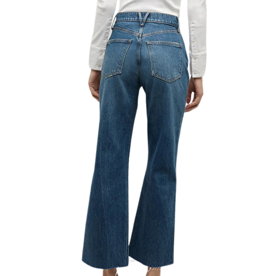 Dylan Straight-Leg Raw Hem Jean in Evening Dusk