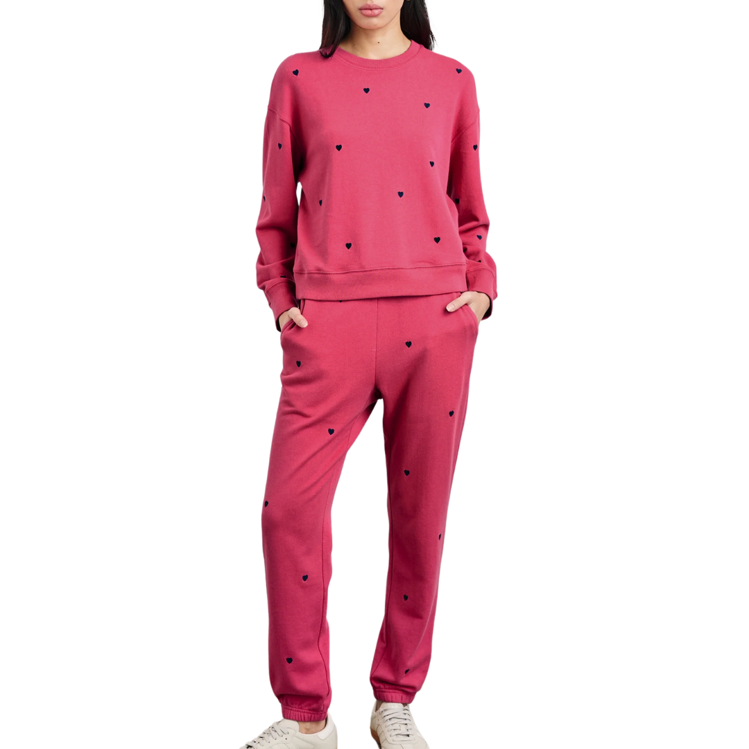 Ramona Sweatshirt in Pink Midnight Hearts