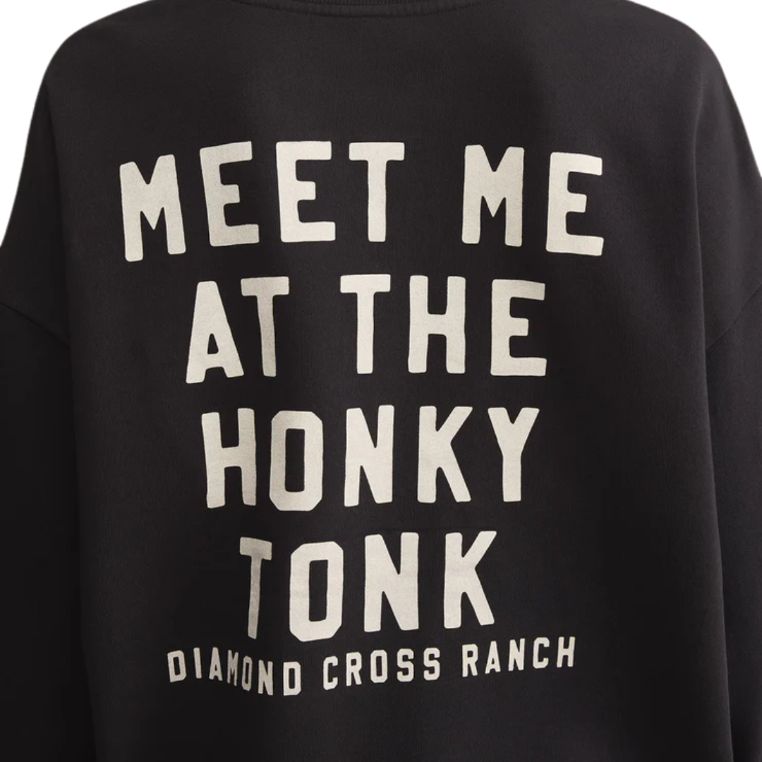 Giddy Up Sunday Sweatshirt in Black Sand