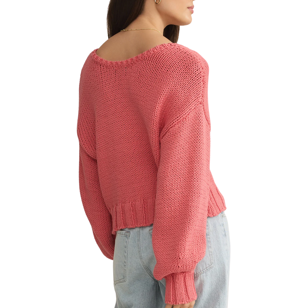 Vida Reversible Sweater in Sunset Pink