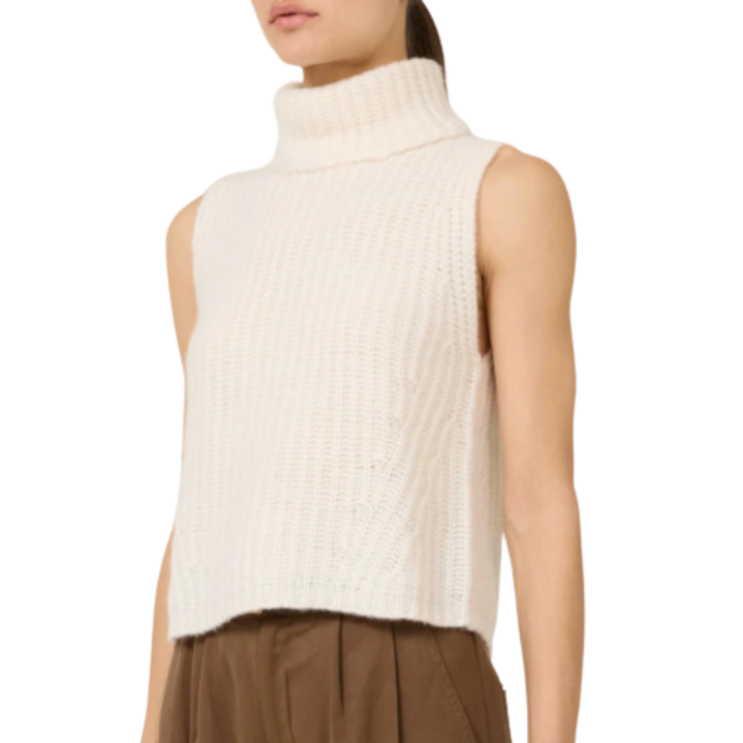Polly Cashmere Vest in Ivory