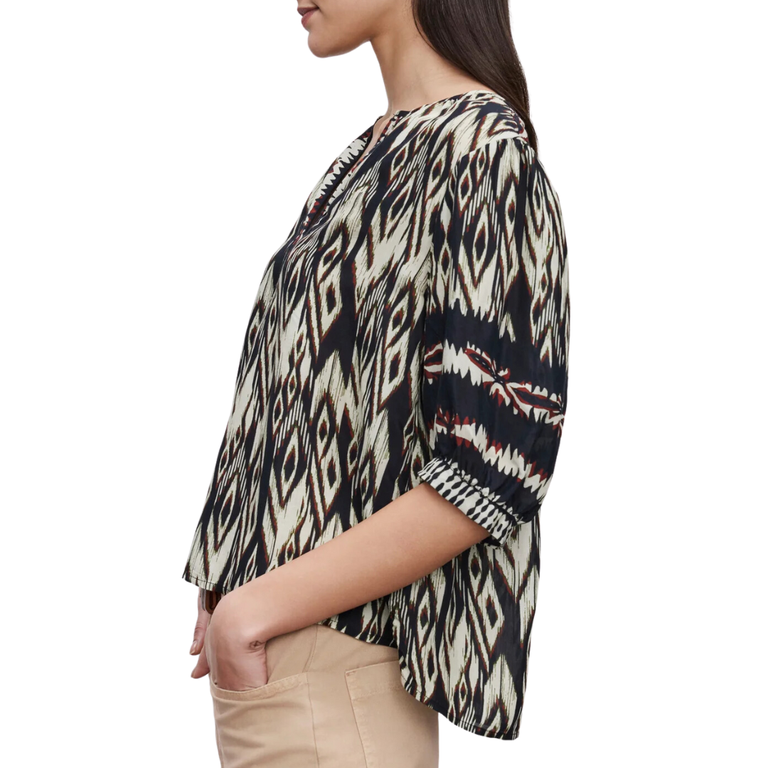 Beatrice Top in Black/Ecru