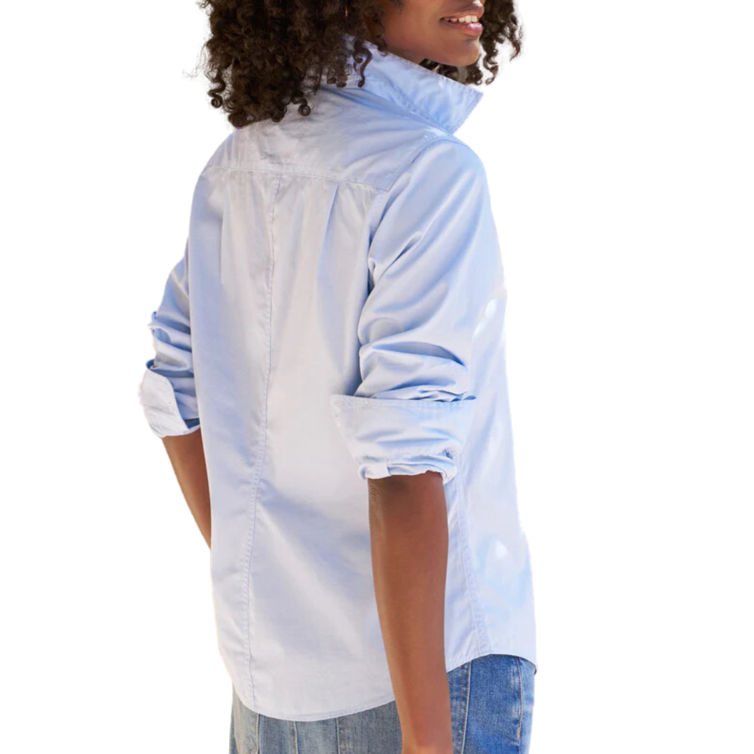 Barry Tailored Button-Up Shirt in Shirting Blue